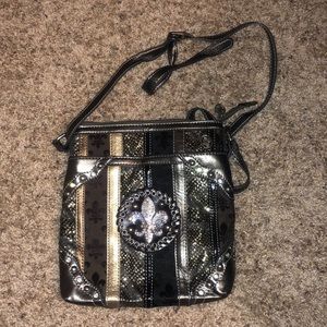 Fleur de lis purse crossbody boho western